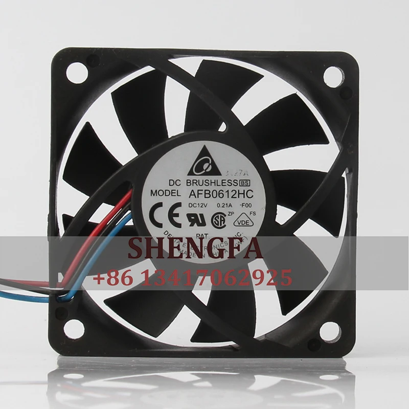 Вентилятор охлаждения DELTA AFB0612HC, центробежная Вентиляция с осевым потоком, вытяжной вентилятор 24 В, 48 В, 12 В постоянного тока, 0,21 А, EC, 60x60x13 мм, 6013 дюйма, 6 см