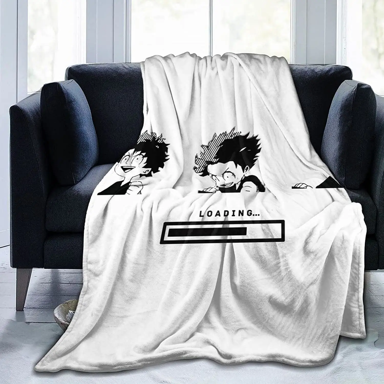

Deku Loading Screen Soft Flannel Blanket Lightweight Fleece Blanket Air Conditioner is Suitable for Bedroom Living Room Sofa