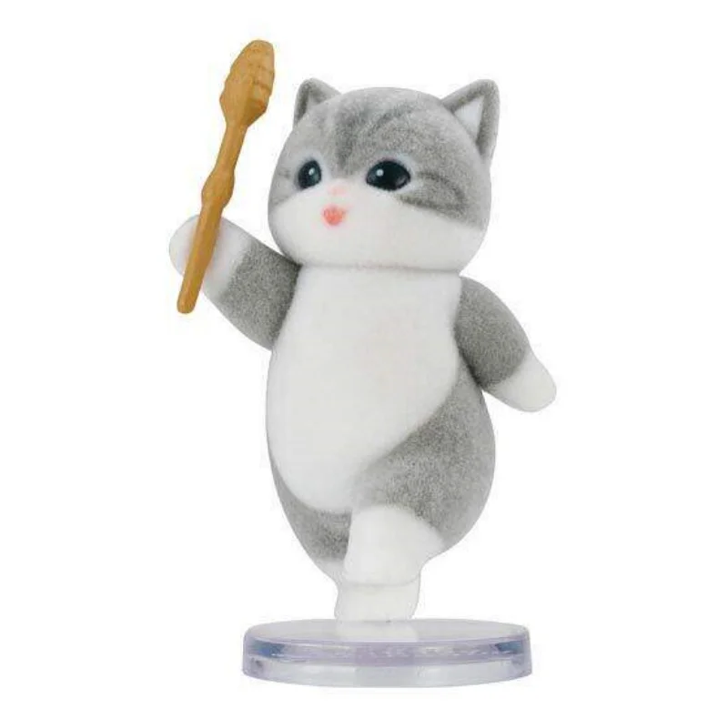 Фото Коллекционная фигурка кошки Mofusand Narabundesu (серия 3) из серии Gashapon, флокированная, высотой около 4,5 см, настольное украшение для взрослых коллекционеров №2