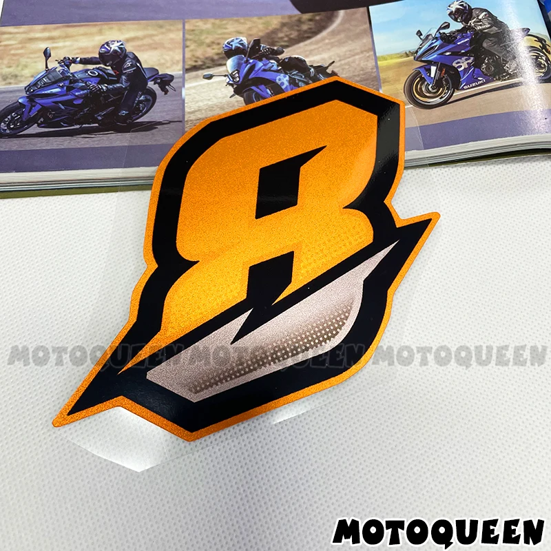 

Гоночный мотоцикл DIY розовый оранжевый номер наклейки топливный бак обтекатель шлем ветрозащитная наклейка для Honda Suzuki Kawasaki Yamaha