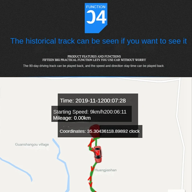 Автомобильный трекер GPS GSM LBS Мини Мотоцикл 9-90 В Отключение уровня топлива