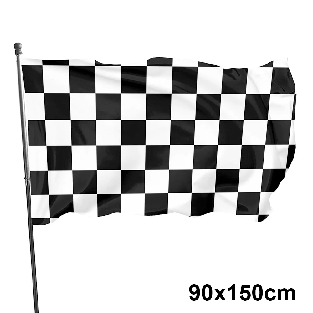 

Гоночный флаг для горячих колес, 3x5 футов, украшение на день рождения, Гоночная машина, черный и белый клетчатый баннер