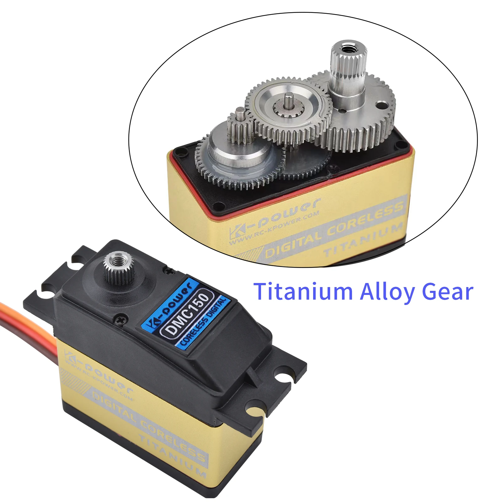 

K-power DMC150 RC Servo Motor 15KG/0.09Sec High Speed Titanium Gear Coreless Micro /mini Digital RC Servo for 1/8 RC Racing Car