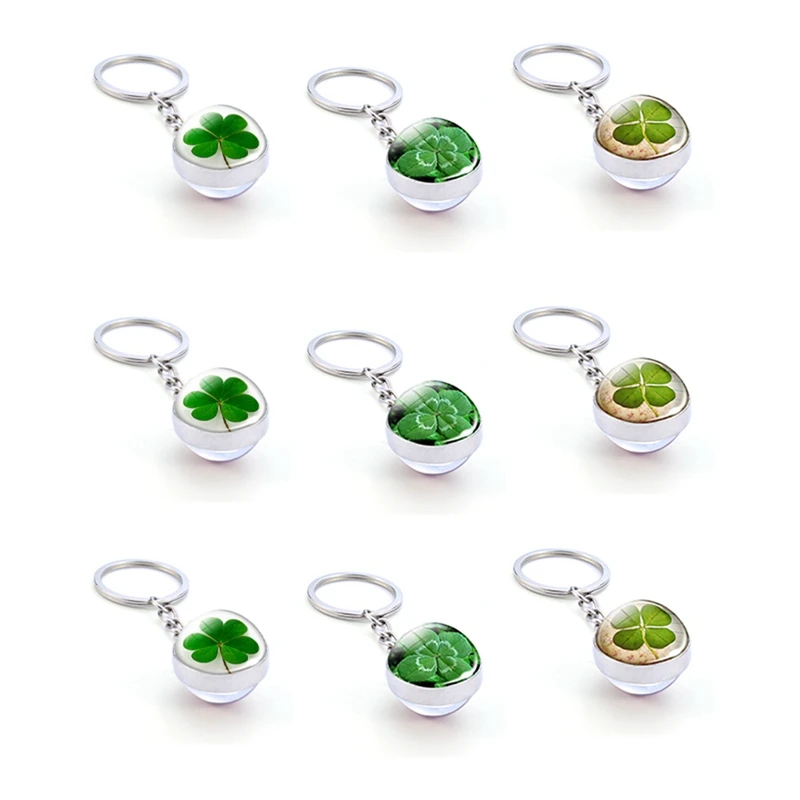 

Luminous Clover Keychain Clover Keychain Glowing Crystal Ball Key Chain St Patricks Day Gifts Irish Pendant Jewelry