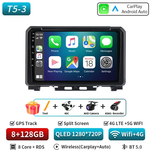 

9-дюймовый Android 16 для Suzuki Jimny JB64 JB74 2018-2020 Мультимедийный видеоплеер Автомобильный радиоприемник Стерео GPS-навигация Carplay