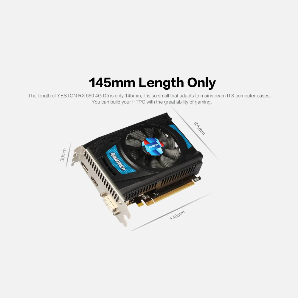 Игровая видеокарта Yeston RX550-4G D5 графическая карта с 4 ГБ GDDR5 1183 бит памяти 6000 МГц/МГц