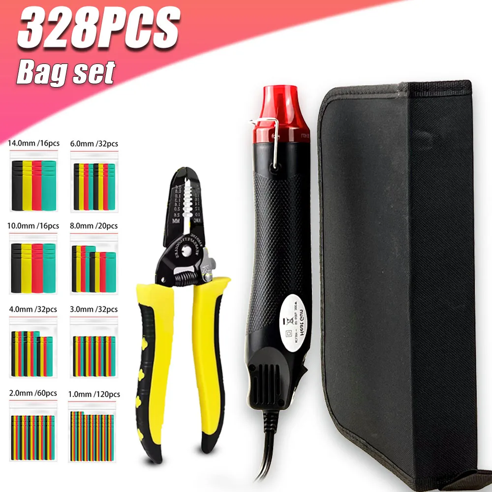 

328/127 Heat Shrink Tube 2:1 Shrinkable Electrical Wire Cable Shrinking Wrap Tubing Wire Connect Cover Protection DIY Tube Kit
