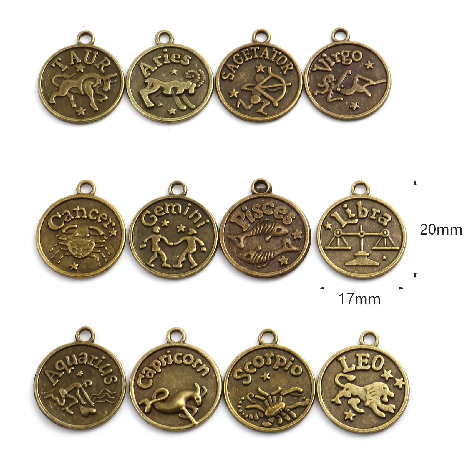 Винтажные подвески Круглые разноцветные созвездие металлические сделай сам