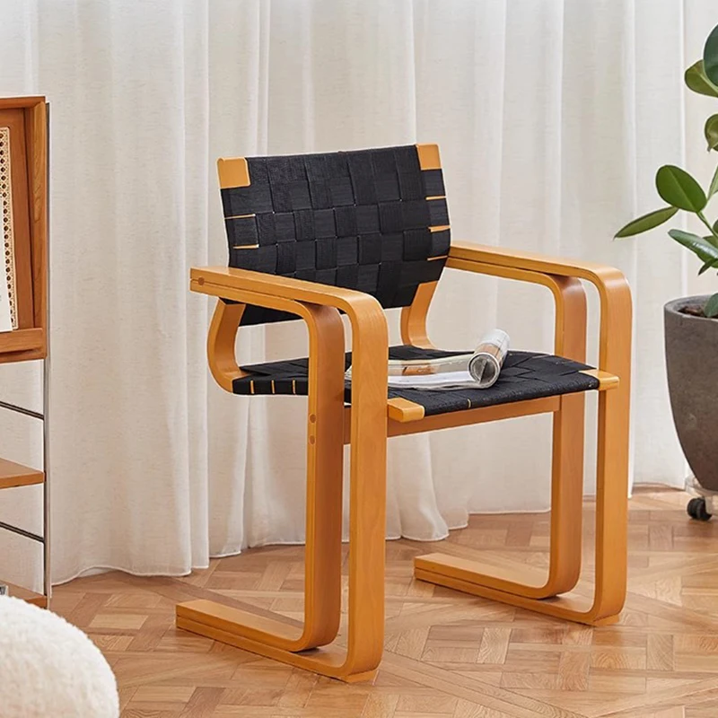 

Дизайнерский обеденный стул среднего века с акцентом скандинавского твердого деревянное кресло с подлокотниками, кухонный офисный Инс, простой стол, мебель WKDC