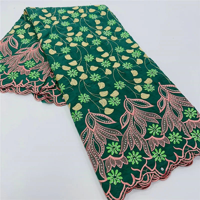 

5 yard Swiss lace fabric heavy beaded With stones embroidery African 100% cotton Swiss voile lace popular Dubai style 9L070801