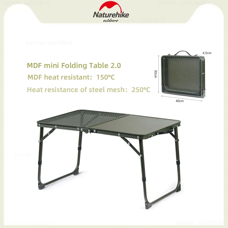 

Naturehike MDF Mini Folding Table Outdoor Lightweight Portable Picnic BBQ Table Camping Aluminium Alloy Tables Load-bearing 30kg