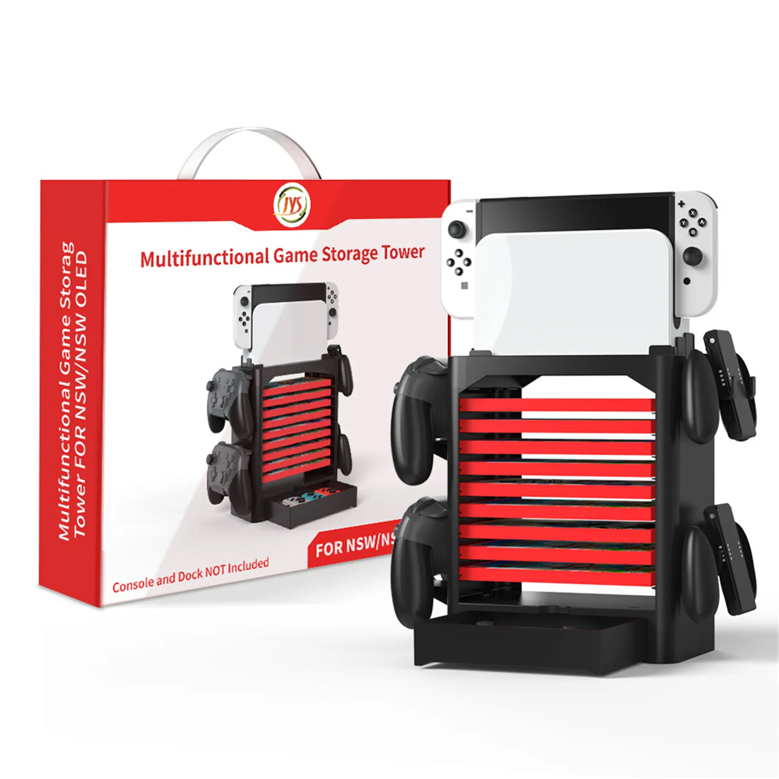 

Multi-Function Console Stand OLED Game Gift Card Box Storage Stand CD Disk Holder For Nintendo Switch OLED Game Console Shelf