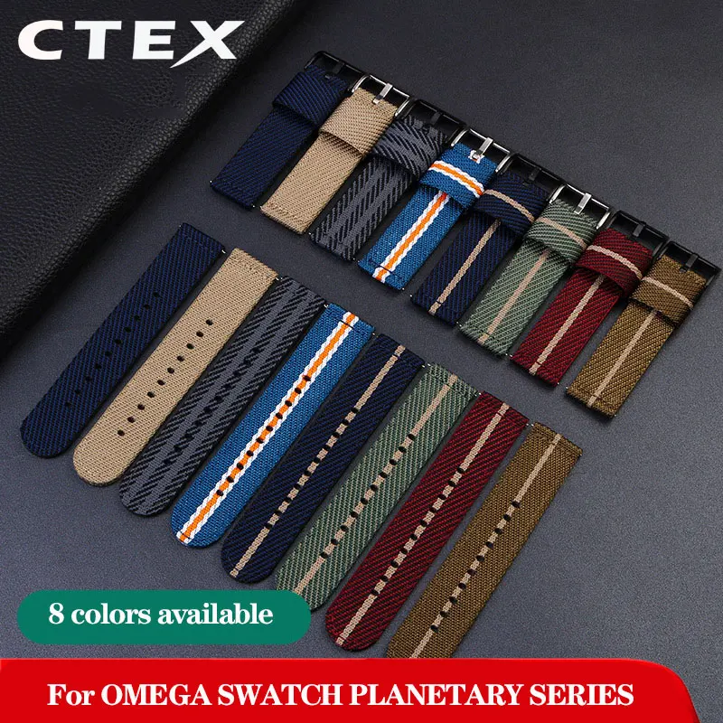 20mm Nylon watch band For OMEGA for SWATCH watch strap Planet series  canvas Wrist band Bracelet Women Men Quick release 8 color