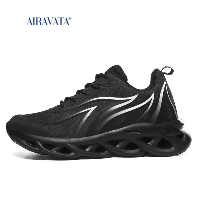 Sneakers Men Running Shoes Platforms Increasing Height Breathable Comfortable Sports Shoes Flame Pattern Zapatillas De Deporte