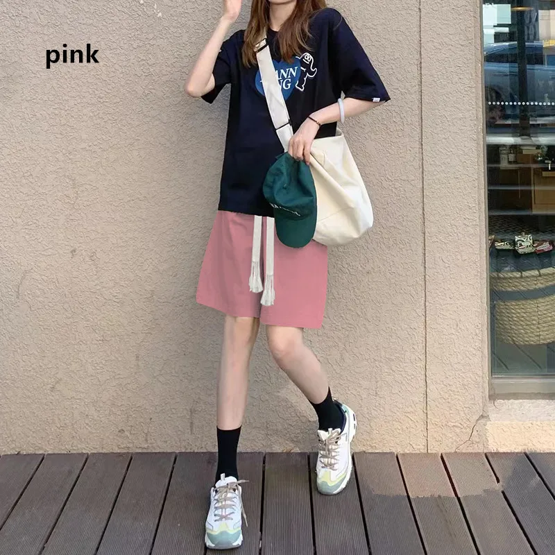 New Women'S Summer Thin High Waist Slim Casual Sports Shorts Female Fashion Versatile Loose Fit Slim Wide Leg 5-Point Trousers
