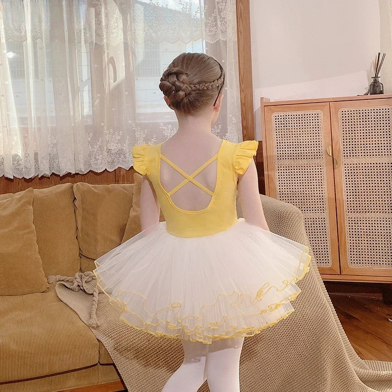 Новое балетное платье для девочек гимнастические трико танцевальная