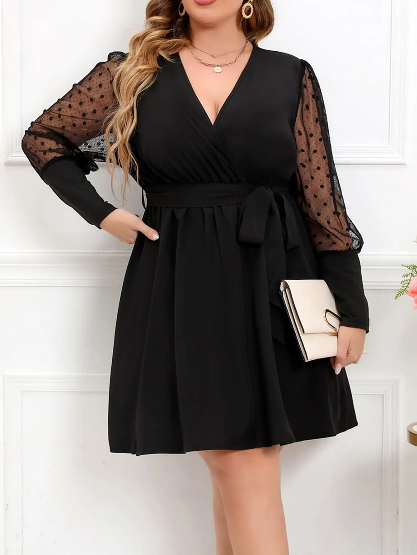 

Контрастные кружевные платья Finjani с рукавами реглан и оборками на подоле, повседневная одежда для осени, Новинка