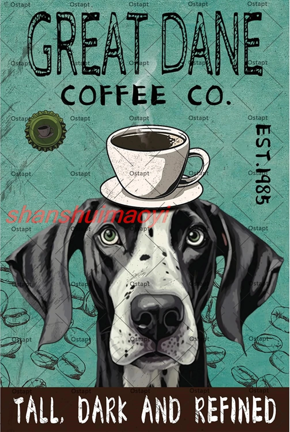 Металлическая вывеска Great Dane Coffee Co