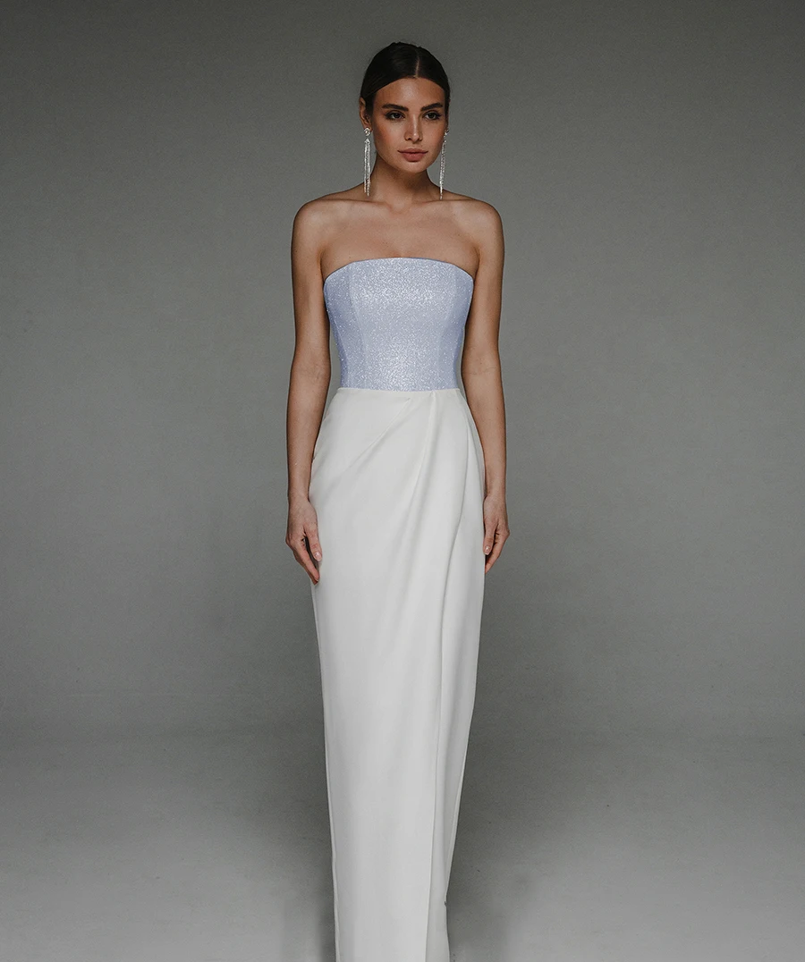 

Женское сексуальное облегающее длинное вечернее платье без рукавов и бретелек с открытыми плечами