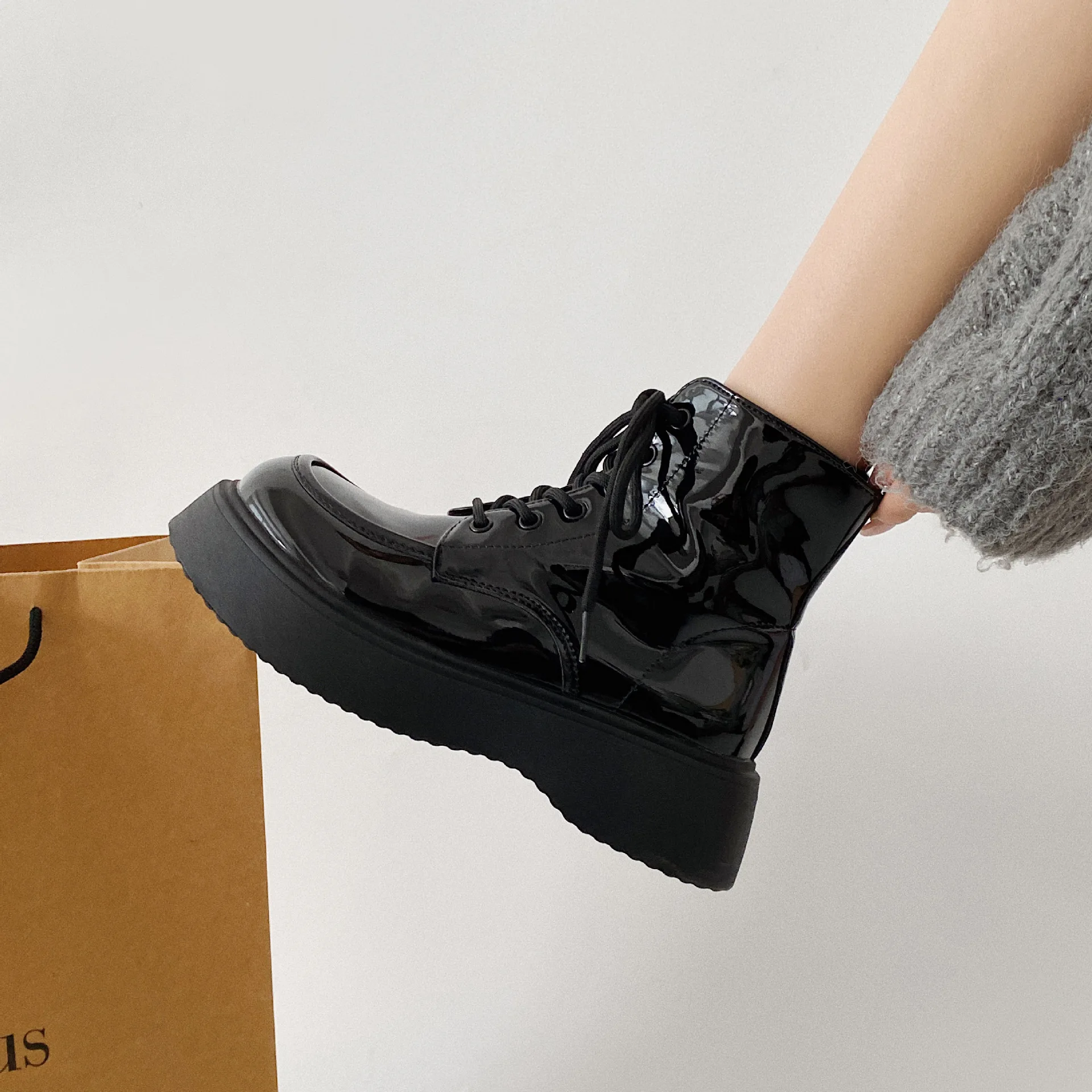 

Женские резиновые сапоги, сабо, платформа, дождь, средний каблук, базовая Женская резиновая обувь, сабо средней высоты