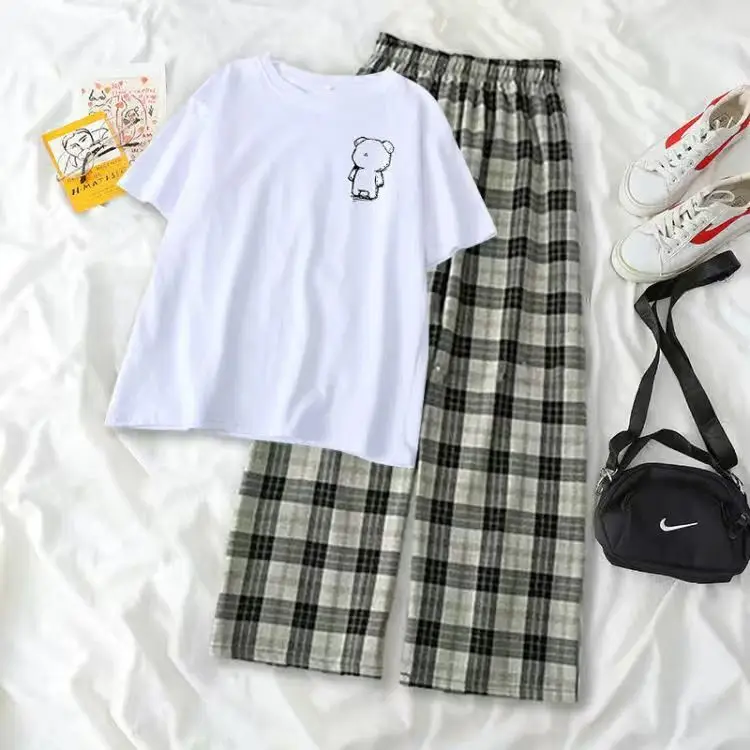 Женский спортивный костюм из двух предметов Повседневная футболка с коротким