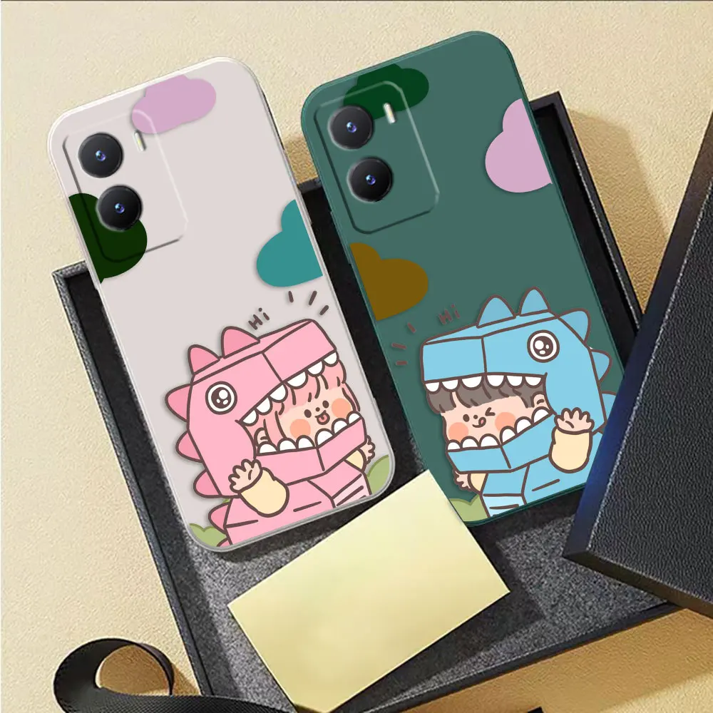 Милый чехол для телефона с изображением динозавра VIVO Y55S Y30 Y31 Y33S Y55 Y35 Y51S Y52S Y53S Y66 Y71T