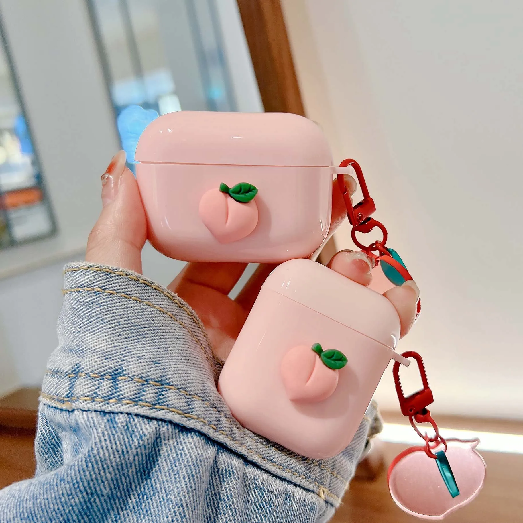 Милый мультяшный медведь, розовая фотография для Airpods Pro, мягкая силиконовая защитная цепь для Airpods 1 2 3, чехлы