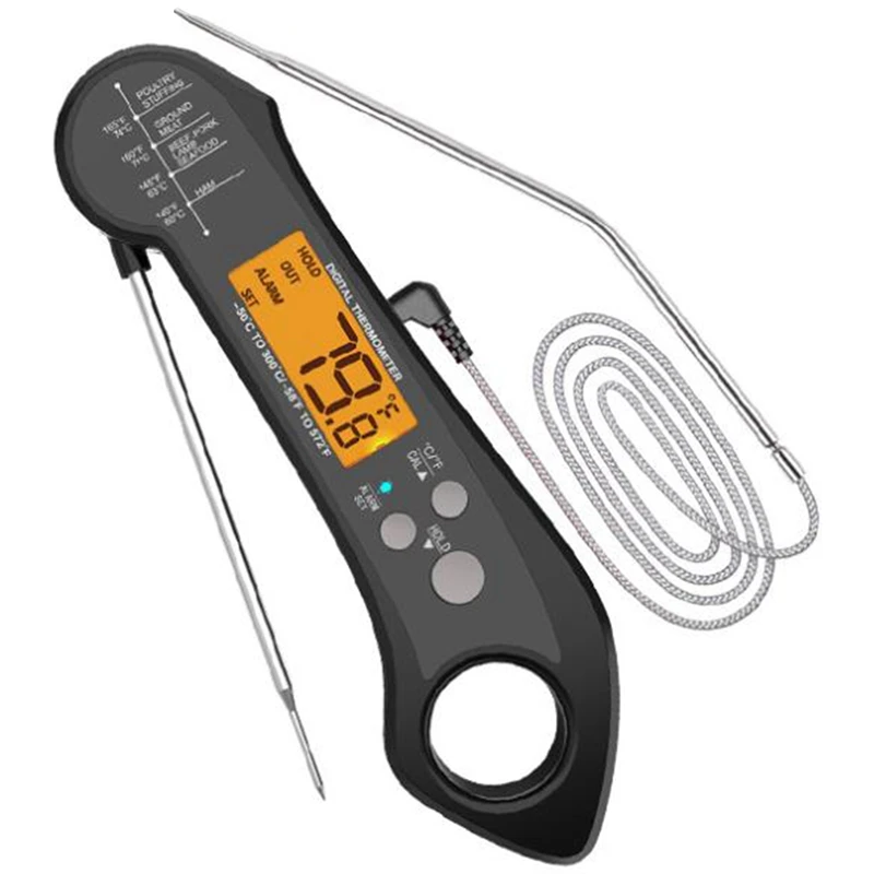 

Digital Instant Read Meat Thermometer for Cooking and Grilling,with Backlight&Calibration for Kithcen BBQ Thermometer