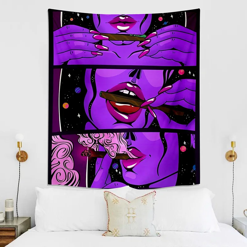 Психоделический Настенный Гобелен В Стиле Хиппи Dымчатый Художественный Дизайн