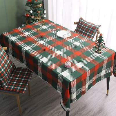 

Nordic Red Plaid Christmas Tablecloth Waterproof Tablecloth Rectangular Table Cloth Fabric Square Tea Table