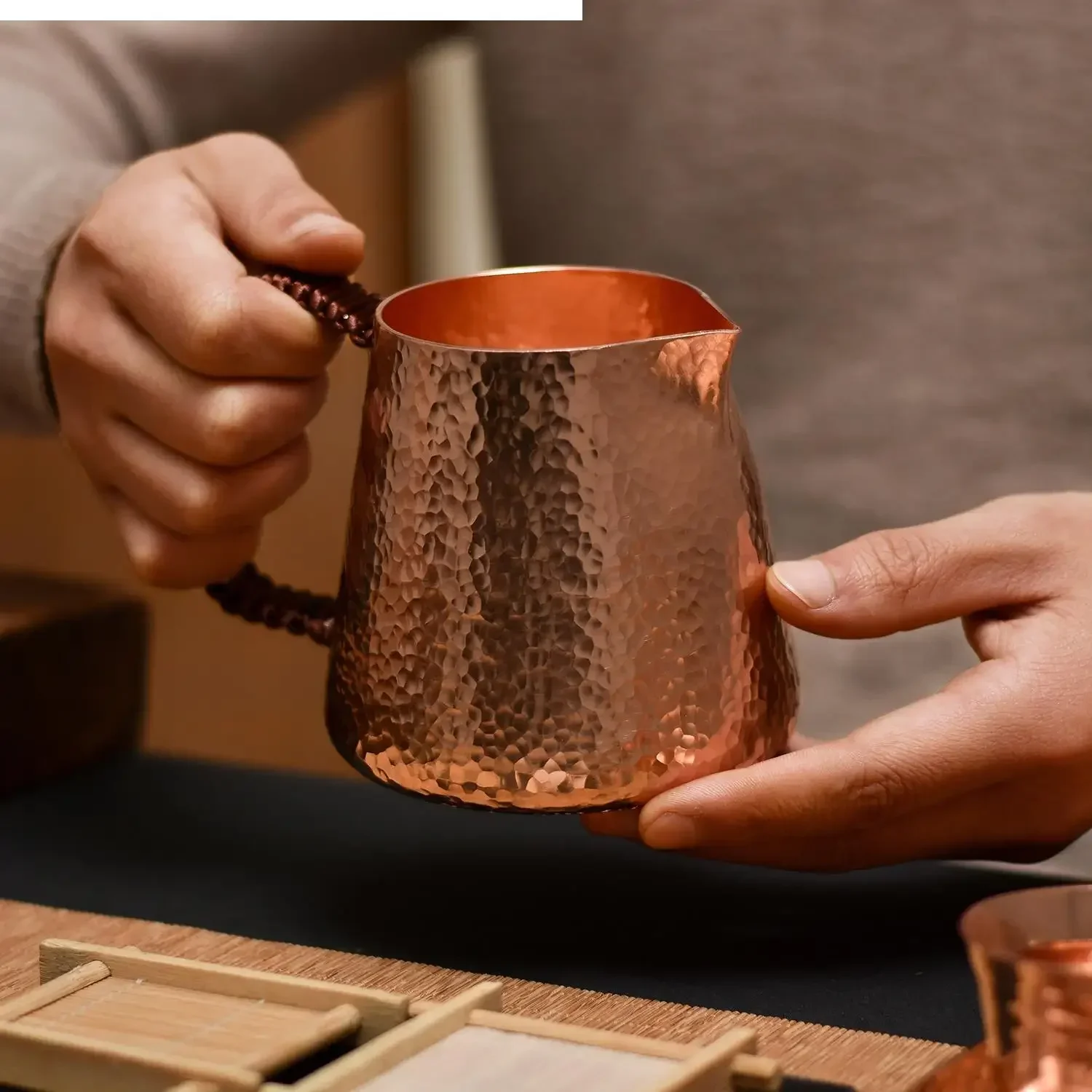 Чашка для чая из чистой меди утолщенный чайный сервиз ручной работы морской