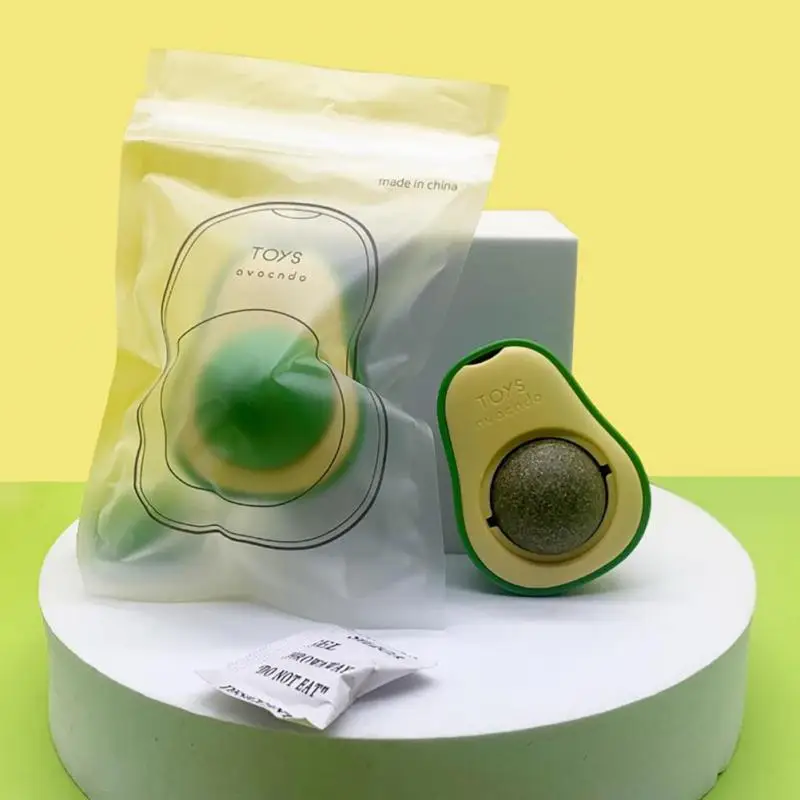 Avocado Catnip Wall Ball Cat Toys Edible Licking Balls Snack Healthy Rotatable Treats Kitten Playing Toy Supply | Дом и сад