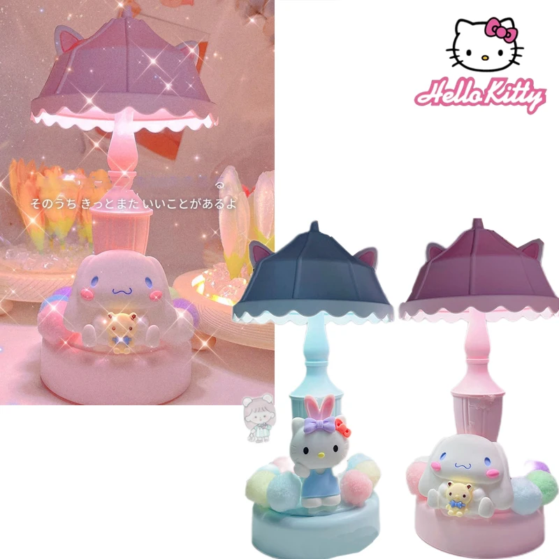 

Hello Kitty Night Light Kawaii Sanrio Cinnamoroll Bedroom Usb Rechargeable Lamp Girls Student Dormitory Girlfriend Birthday Gift