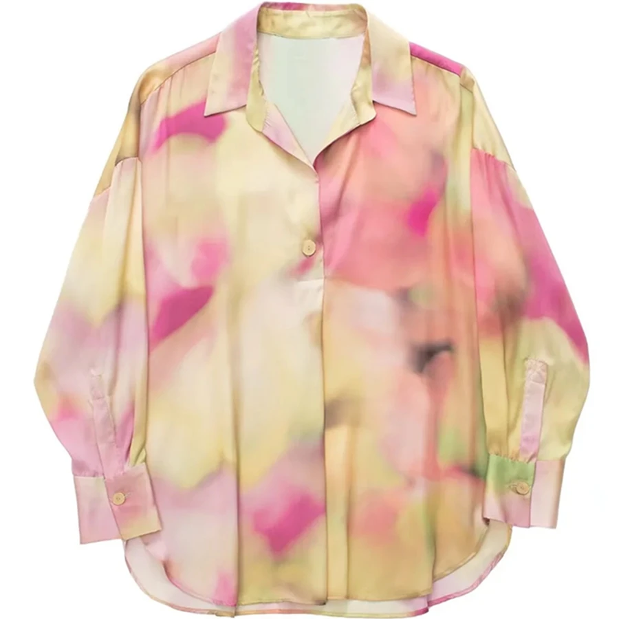 

Модная блузка Elmsk 2022, Женская винтажная блузка в английском стиле, свободная повседневная рубашка в стиле бойфренда с принтом, с завязкой, то...