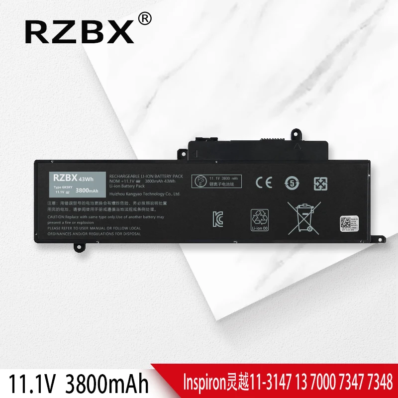 

Аккумулятор RZBX GK5KY для ноутбука Dell Inspiron 13 7347 7348 7353 11 3147 3148 3152 3158 15 7558 7568 P20T Series 04K8YH 43WH