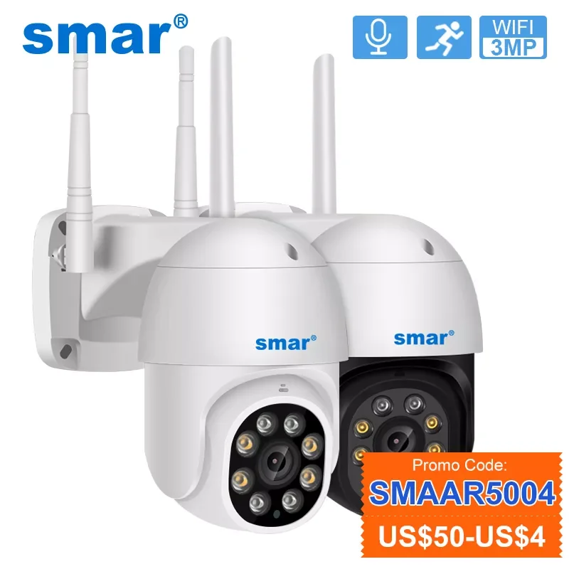 

IP-камера Smar, 1080P, 3 Мп, PTZ, Wi-Fi, 4-кратный цифровой зум