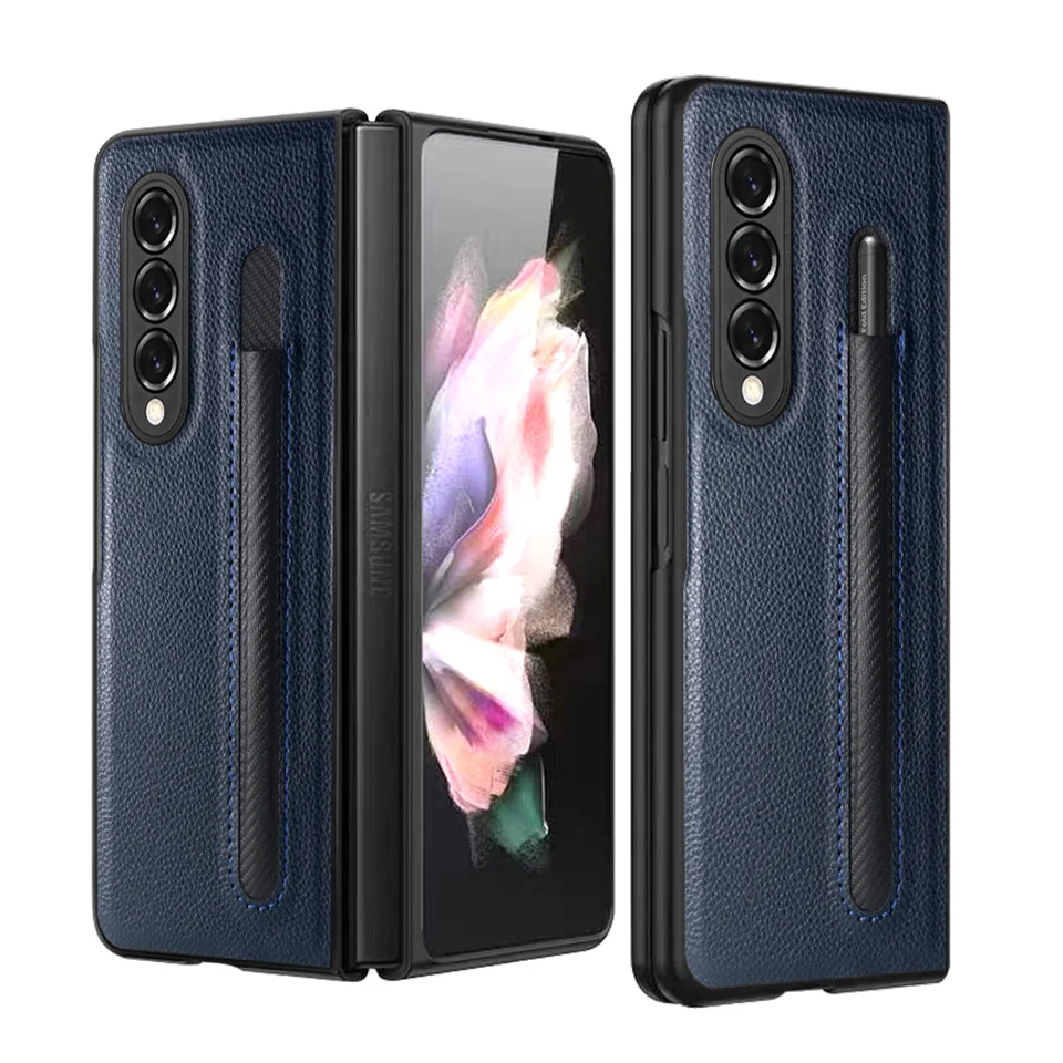 

Роскошный высококачественный кожаный чехол для Samsung Galax Z Fold 3, ультратонкий противоударный защитный чехол для телефона, чехлы
