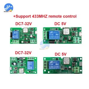 DC 5V 7V-32V 1 Channel WiFi Remote Control Relay Switch Module Supports 433MHZ Remote Control For EW