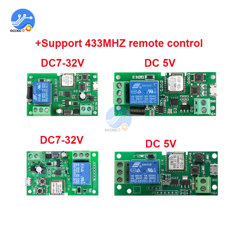 DC 5V 7V-32V постоянного тока 1 канал Wi-Fi пульт для Управление релейный коммутационный