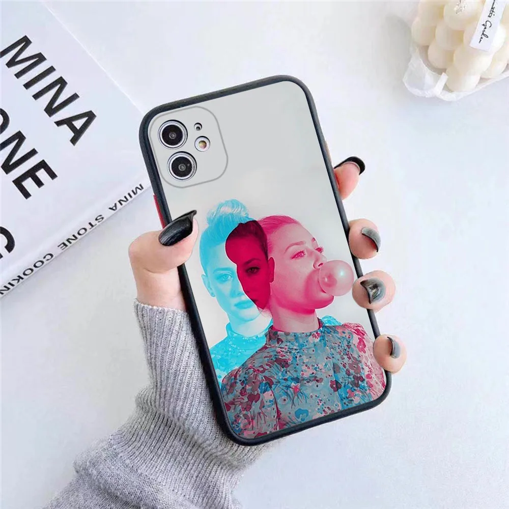 For iphone 16 15 Pro 14 13 12 Mini 11 7 8 16Plus XS Max XR Lili Reinhart Riverdale Frosted Translucent Cover Black Phone Cases