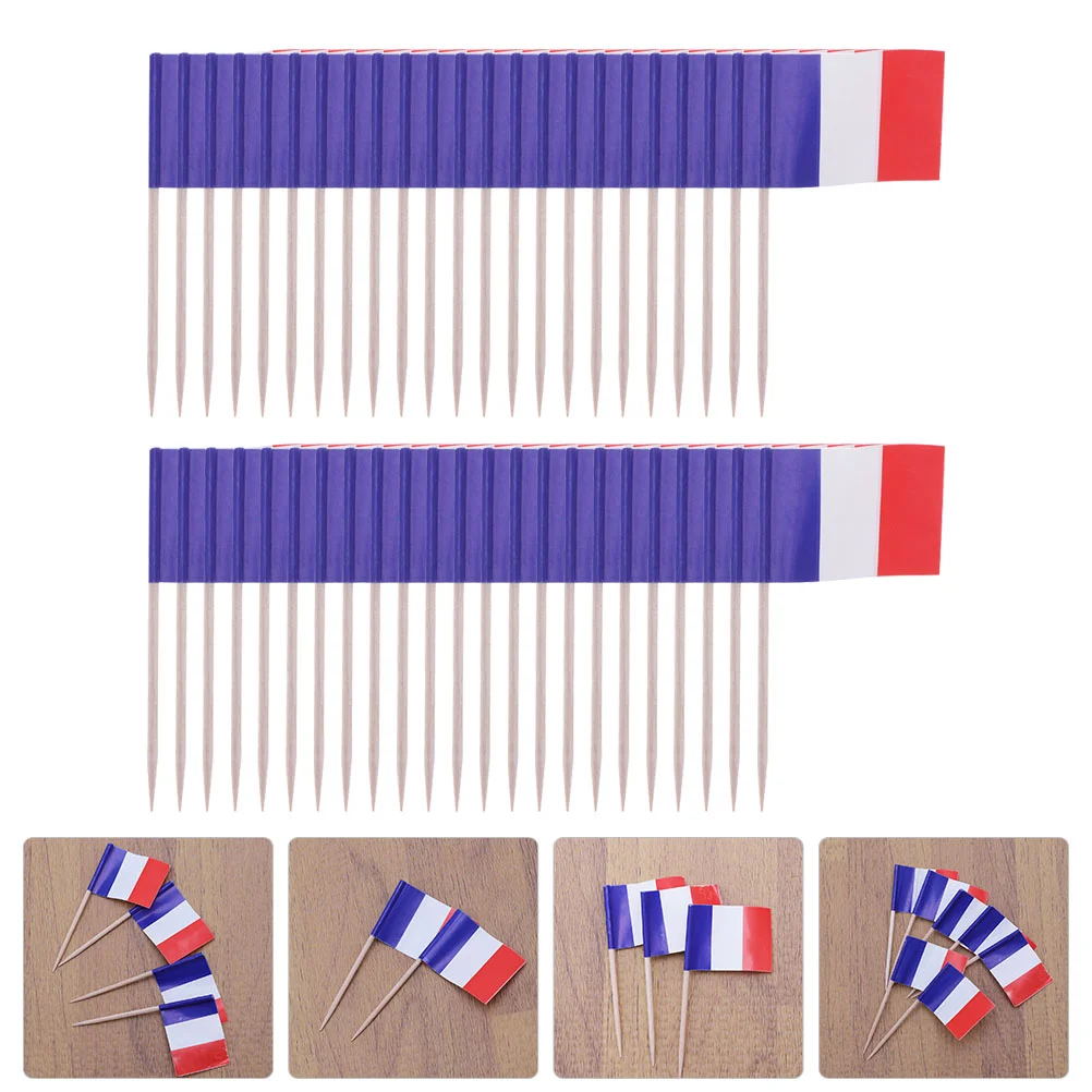 

Flag France Flags Decorative Picks Stick Toothpicktoothpicks Mini Fruit French Solar Outdoor Cake Lights Country Cupcake Labels
