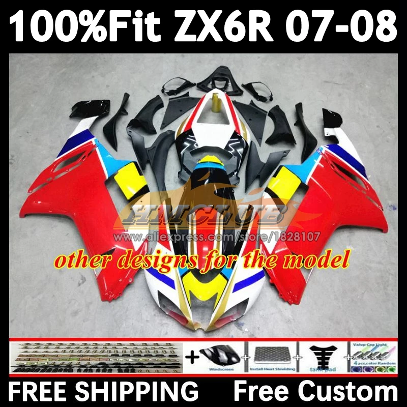 Инъекционный корпус для KAWASAKI зеленый черный ниндзя ZX 636 6R ZX-6R 2007 2008 157No.4 ZX-636 ZX600 ZX636
