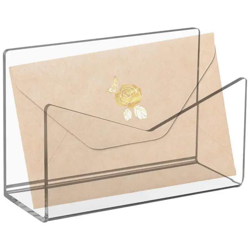 

Mail Organizer Clear Mail Organizer Countertop Letter Holder For Desk 6x2.5x4 Inches Envelope Holder Mail Sorter Stand For Home