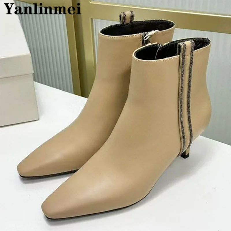 Сексуальные женские короткие ботинки на каблуке с котенком ботильоны высоком