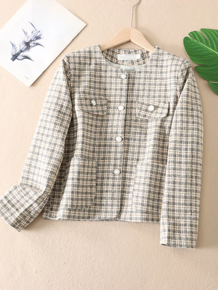 Осенняя одежда Ретро Изящная верхняя Женская элегантная короткая куртка с