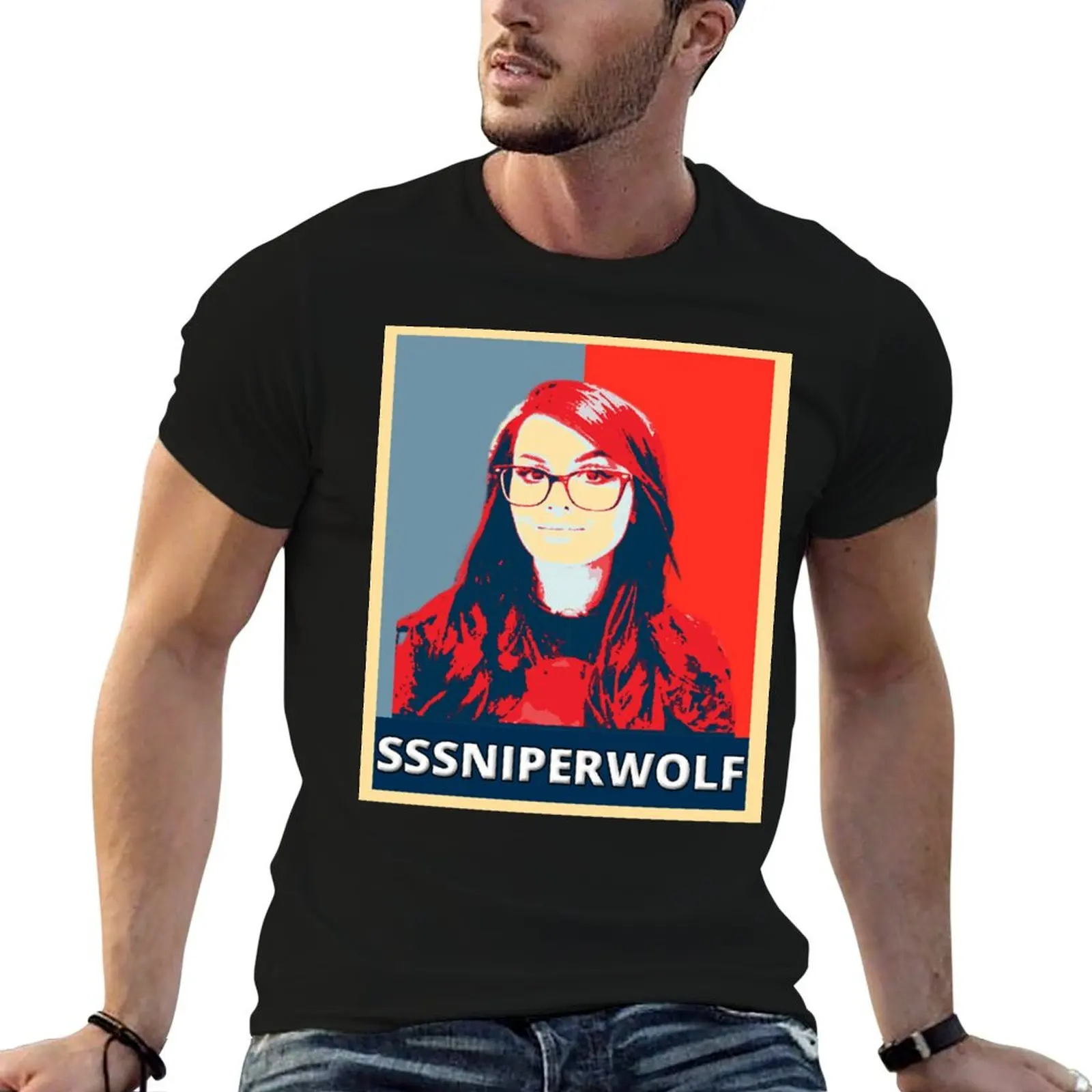 Фото Футболка Sssniperwolf-Sssniperwolf большого размера с короткими рукавами для мужчин №1