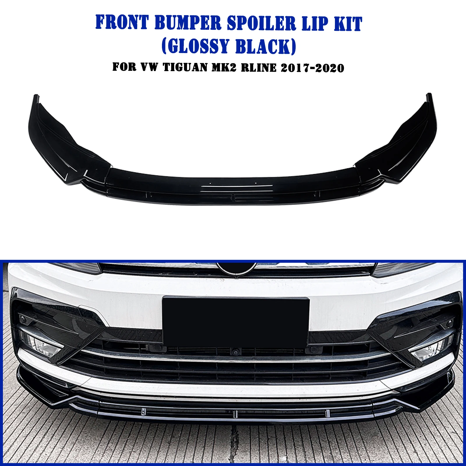 Передний спойлер нижняя отделка лезвие разветвителя для Volkswagen VW Tiguan MK2 R Line 2017-2020