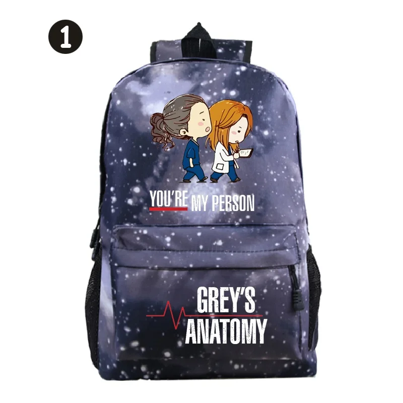 

Tv Grey's Anatomys Backpack Women Daily Leisure Backpack Teenager Fashion Backpack Students Casual School Bag