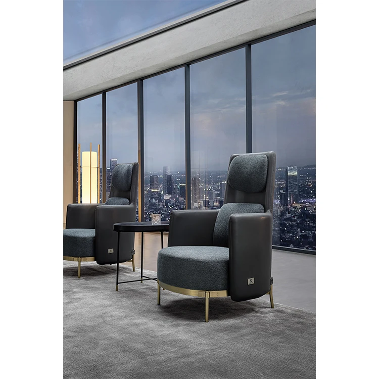 

Steel-land Hotel living room metal occasional furniture arm chair european style luxury fabric lounge chair