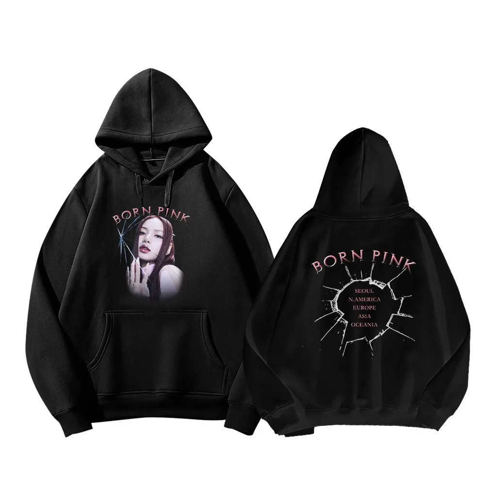 

Pink Venom Hoodie New Album BORN PINK hoodedSweatshirt K pop accessories women's clothing